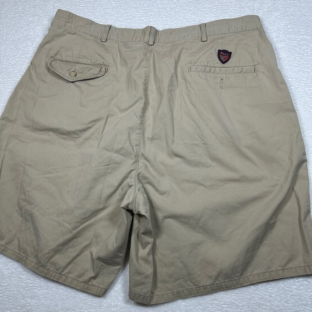 Polo Ralph Lauren Classic Golf Short Pleated Mens 38 Tan Crest Vintage 90s USA